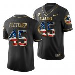 Men's Alabama Crimson Tide #45 Thomas Fletcher 2019 Stars and Stripes Black Golden Limited Edition NCAA College Football Jersey 2403YLBH3